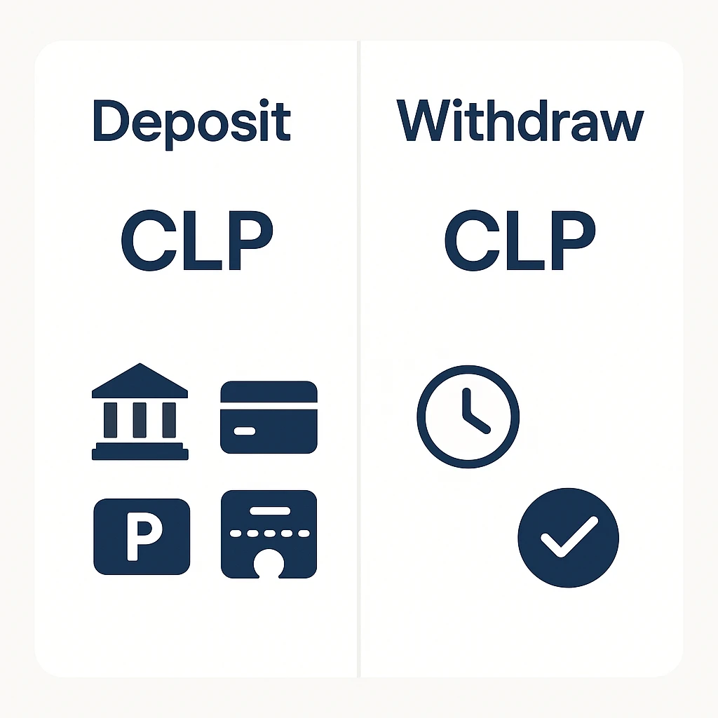Mi casino: depósitos y retiros en CLP con transferencia, tarjeta y prepago.